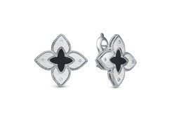 Серебряные cерьги классические с ониксом