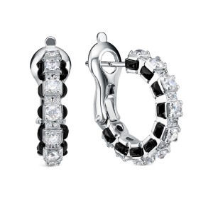 Серебряные cерьги с ониксом