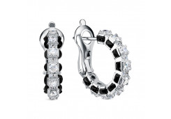 Серебряные cерьги с ониксом