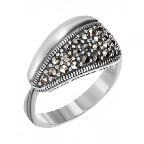 Серебряное кольцо с марказитом