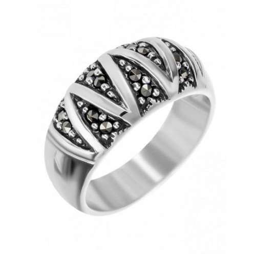 Серебряное кольцо с марказитом