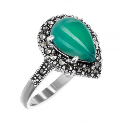 Серебряное кольцо с хризопразом