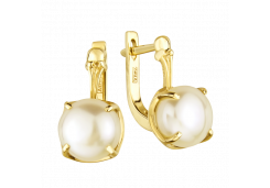 Серьги из желтого золота с жемчугом