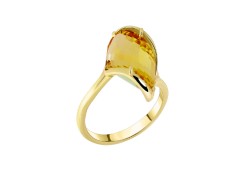 Кольцо из желтого золота с цитрином