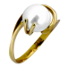 Кольцо из желтого золота с жемчугом