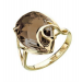 Кольцо из желтого золота с раух-топазом