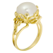 Кольцо из желтого золота с жемчугом