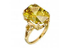 Кольцо из желтого золота с цитрином