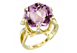 Кольцо из желтого золота с аметистом