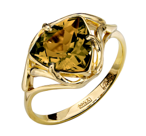 Кольцо из желтого золота с ситаллом