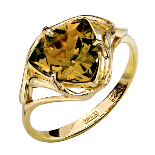 Кольцо из желтого золота с ситаллом