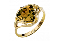 Кольцо из желтого золота с ситаллом