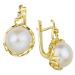 Серьги классические из желтого золота с жемчугом