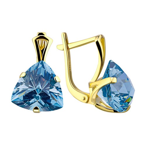 Серьги из желтого золота с топазом