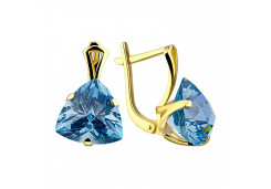 Серьги из желтого золота с топазом