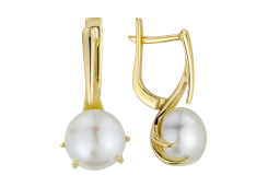 Серьги из желтого золота с жемчугом