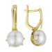 Серьги из желтого золота с жемчугом