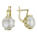 Серьги из желтого золота с жемчугом