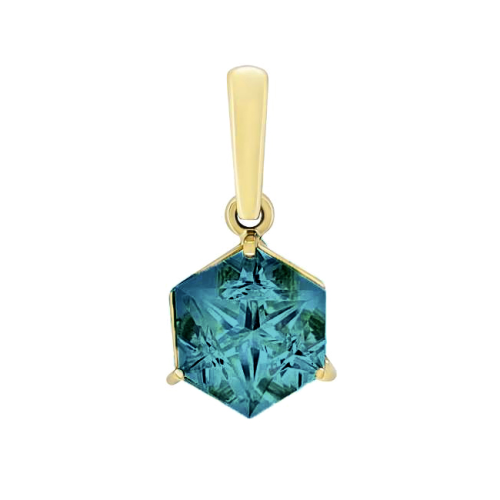 Подвеска из желтого золота с ситаллом