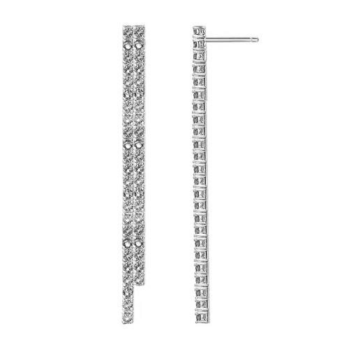 Серебряные cерьги пусеты (гвоздики) с фианитом