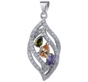 Серебряная подвеска с фианитом