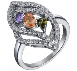 Серебряное кольцо с фианитом