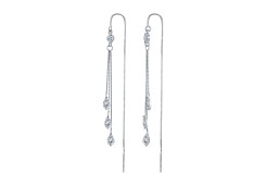 Серебряные cерьги классические с фианитом