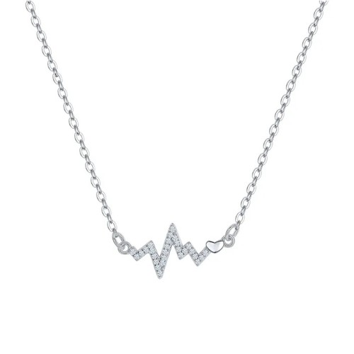 Серебряное колье с фианитом