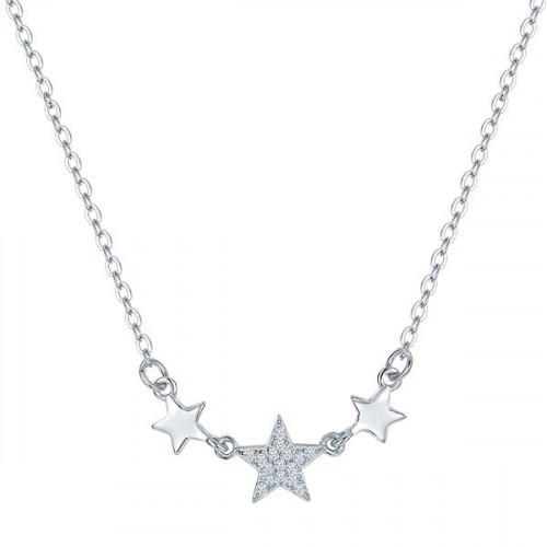 Серебряное колье с фианитом
