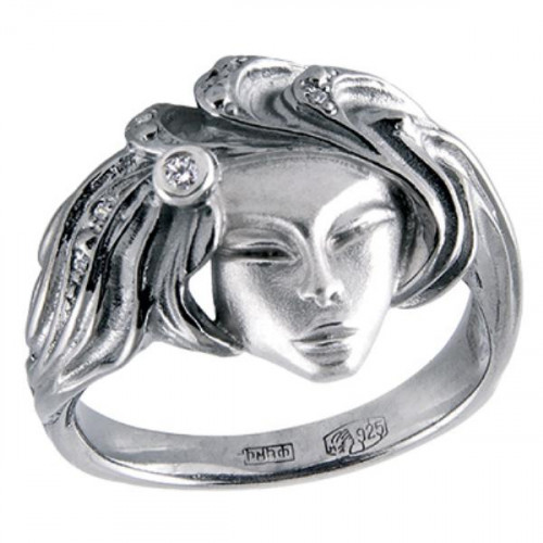 Серебряное кольцо с кристаллом Сваровски