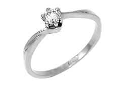 Кольцо из белого золота с бриллиантом