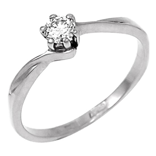 Кольцо из белого золота с бриллиантом