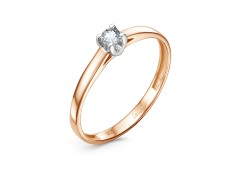 Золотое кольцо с бриллиантом