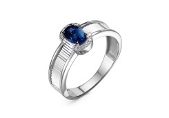 Кольцо из белого золота с сапфиром