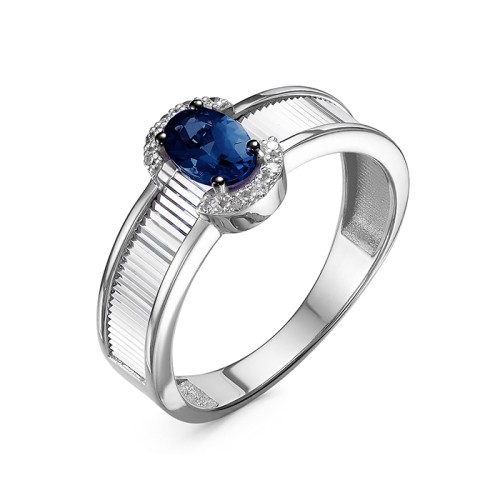Кольцо из белого золота с сапфиром