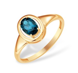 Золотое кольцо с лондон топазом