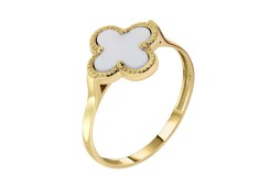 Кольцо из желтого золота с перламутром