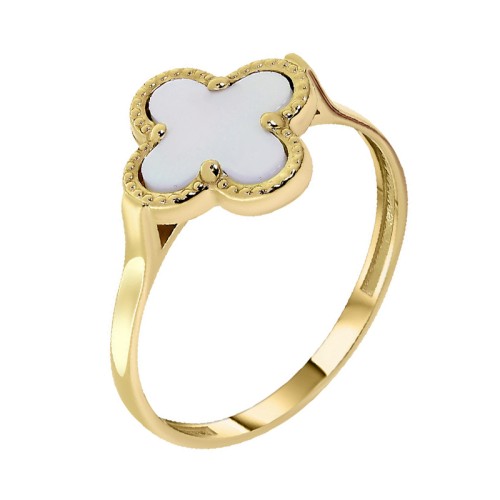 Кольцо из желтого золота с перламутром