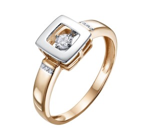 Золотое кольцо с бриллиантом