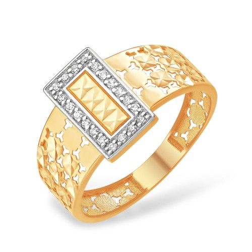 Золотое кольцо с фианитом