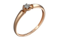 Золотое кольцо с бриллиантом