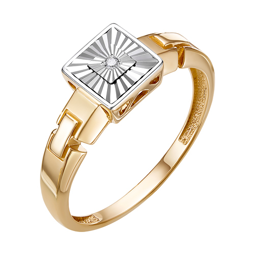 Золотое кольцо с бриллиантом