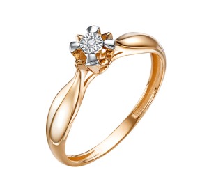 Золотое кольцо с бриллиантом