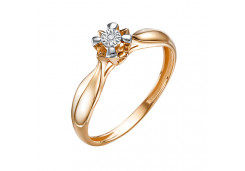 Золотое кольцо с бриллиантом