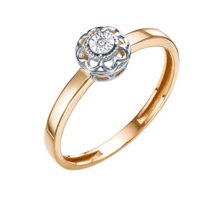 Золотое кольцо с бриллиантом