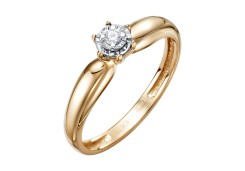 Золотое кольцо с бриллиантом