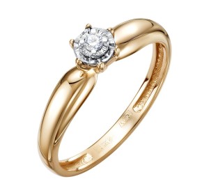 Золотое кольцо с бриллиантом
