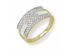 Кольцо из желтого золота с фианитом