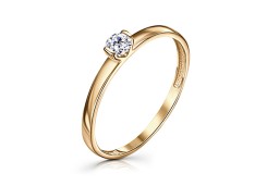 Золотое кольцо с фианитом