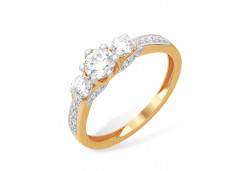 Золотое кольцо с фианитом